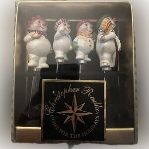 Christopher Radko "Home for the Holidays" snowman cheese spreaders NIB